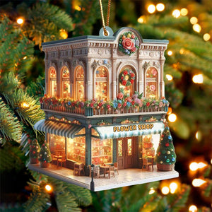 Flower Shop Christmas Ornament, Xmas Ornament