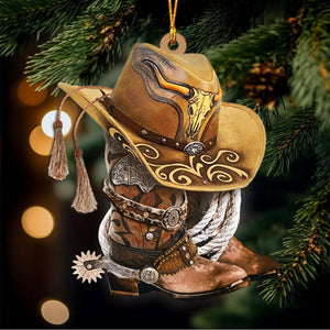 BOOTS AND HAT COWBOY Christmas Ornament