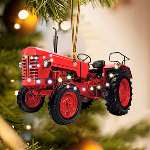Farmer Tractor With Christmas Ornament