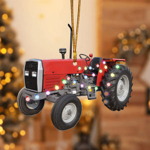 Farmer Tractor With Christmas Ornament