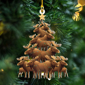 Mooses Christmas Tree Ornament, Gift for Moose Lovers