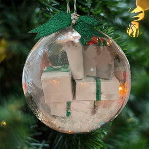 Fun Christmas Tree Ornament, Mini Wrapped PVC Transparent Ball Ornament, Suitable For Family Christmas Gifts