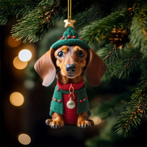 Cute Dog Christmas Ornament, Gifts For Dog Lovers Ornament