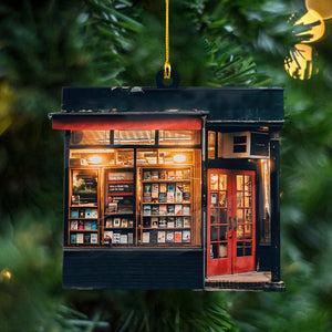 Christmas Bookstore Ornament, Book Lover Gift, Bookworm Gifts