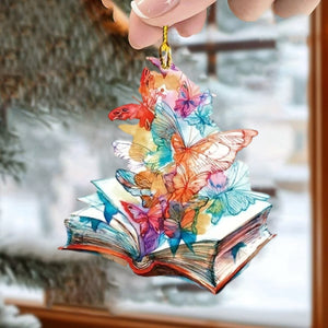 Colorful Butterfly Book Ornament, Perfect Gift For Book Lovers
