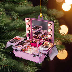 Makeup Artist Christmas Ornament, Makeup Lover Gift, Girlie Christmas Ornament