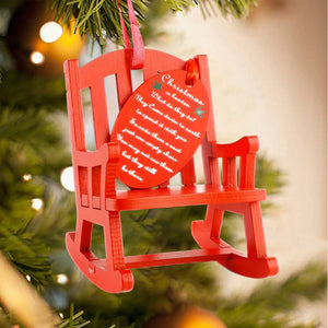 Christmas In Heaven Memorial Ornament Wooden Rocking Chair Ornament For Christmas In Heaven