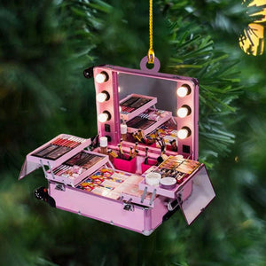Makeup Artist Christmas Ornament, Makeup Lover Gift, Girlie Christmas Ornament