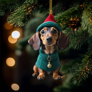 Cute Dog Christmas Ornament, Gifts For Dog Lovers Ornament