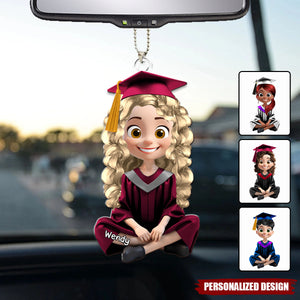 Graduation Cap And Animated Character, Personalized Ornament, Gift For Graduates