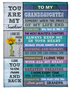 Always Keep Me In Your Heart - Special Gift For Granddaughter Fleece Blanket