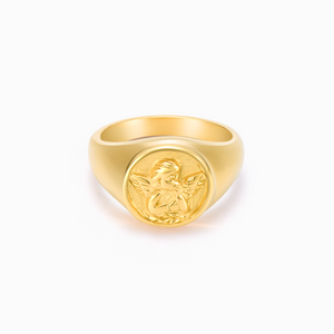 The Day I Lost You Gold Memorial Angel Ring
