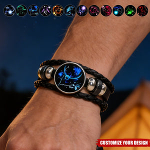 Zodiac Bracelet - Adjustable Leather Astrology Jewelry