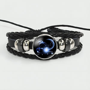 Zodiac Bracelet - Adjustable Leather Astrology Jewelry