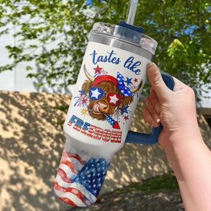 Tastes Like Freedom Highland Cow - Tumbler With Handle - Gift for Highland Cow Lover NCU0PT019