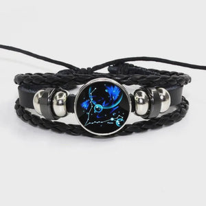 Zodiac Bracelet - Adjustable Leather Astrology Jewelry