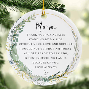 Mom Christmas Ornament for Mother Forever Ornament Best Mom Ever Gift