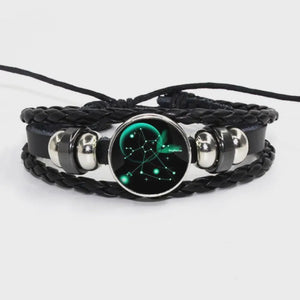 Zodiac Bracelet - Adjustable Leather Astrology Jewelry