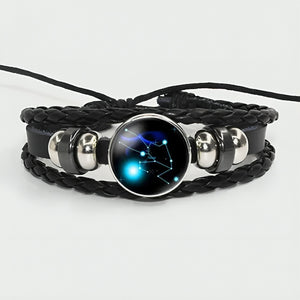 Zodiac Bracelet - Adjustable Leather Astrology Jewelry