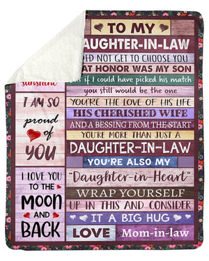 To my Daughter in Law Sherpa Fleece Blanket