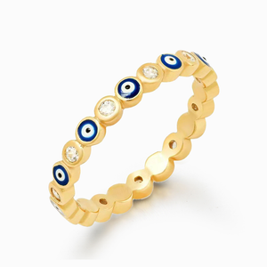 To My Daughter Heart and Evil Eye Ring
