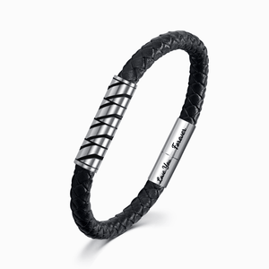 To My Bonus Son, Love You Forever Thin Braided Bracelet