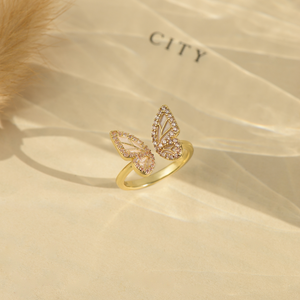 To My Daughter Sculpted Butterfly Ring