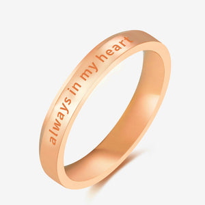 To My Daughter Always in My Heart Band Ring