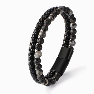 To My Son, Natural Stone Protection Beaded Leather Bracelet