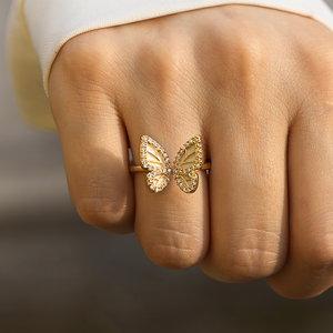 To My Daughter Sculpted Butterfly Ring