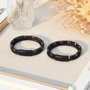 To My Son, Natural Stone Protection Beaded Leather Bracelet