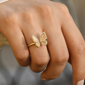 To My Daughter Sculpted Butterfly Ring