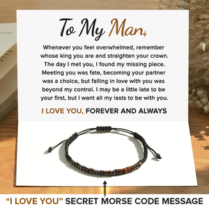To My Man, I Love You Forever Morse Code Bracelet