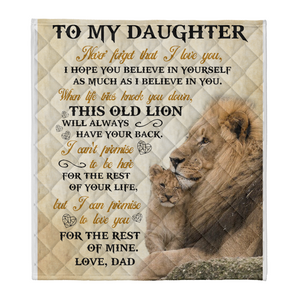 Gift For Daughter Blanket, To My Daughter Lion Never Forget That I Love You - Love From Dad