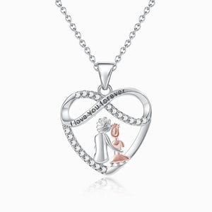 To My Granddaughter, You Will Always Have Me Heart Necklace