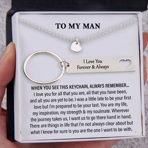 When You See This Keychain Always Remember-Personalized Keychain and Heart Necklace