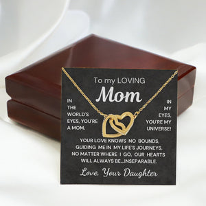 Gift for Mom from Daughter - Inseparable Hearts - Interlocking Hearts