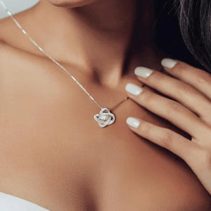 Gift for Daughter - Keep Me In Your Heart - Love Knot Necklace