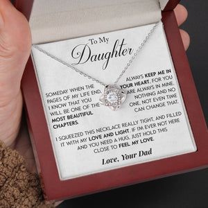 To My Daughter | "Pages of my Life" | Love Knot Necklace