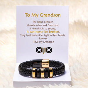 TO MY GRANDSON "A BOND CAN NEVER BE BROKEN" BOND BRACELET