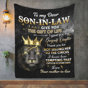 Son in Law Gifts from Mother in Law, Son-in-Law Gifts Throw Blanket.