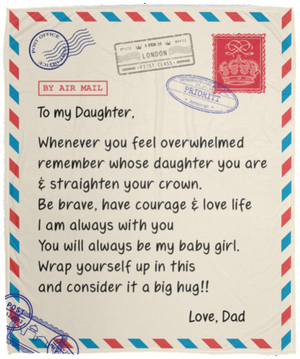 DAUGHTER from DAD | Crown | Premium Plush Blanket