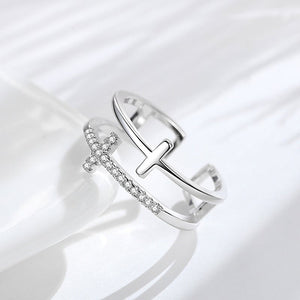 To My Daughter "Pray Through It" Twin Band Cross Ring