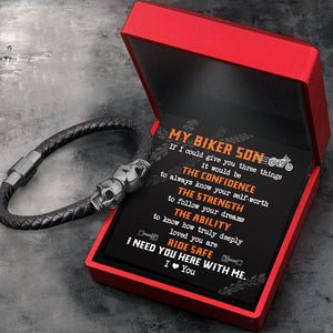 Skull Cuff Bracelet - Biker - To My Son - I Love You