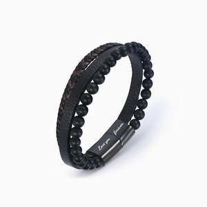 To My Grandson, I'll Always Be With You Volcanic Stone Calming Anxiety Bracelet