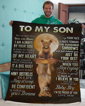 To My Son Sherpa Fleece Blanket