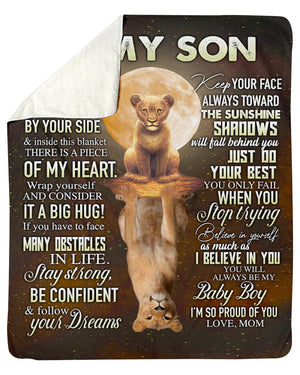To My Son Sherpa Fleece Blanket