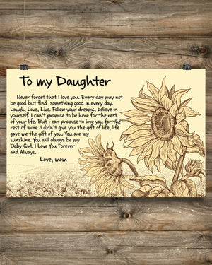 To my Daughter - Mom Horizontal Poster