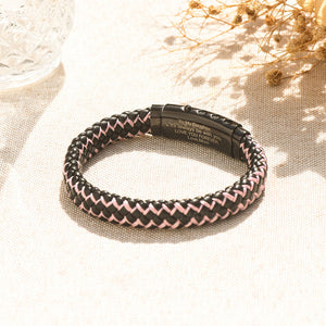 To My Daughter, Love You Forever Two-toned Leather Braided Bracelet