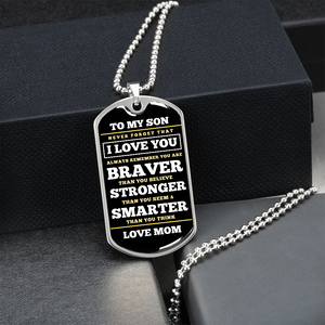 To Son | Always Remember | Dog Tag Necklace